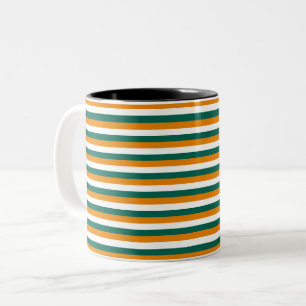Cyprus flag stripes country symbol pattern lines Two-Tone coffee mug