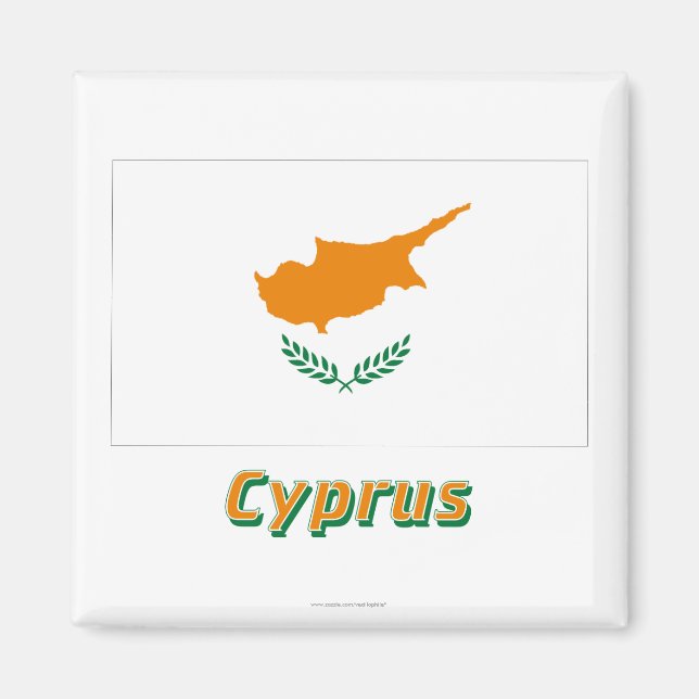 Cyprus Flag with Name Magnet (Front)