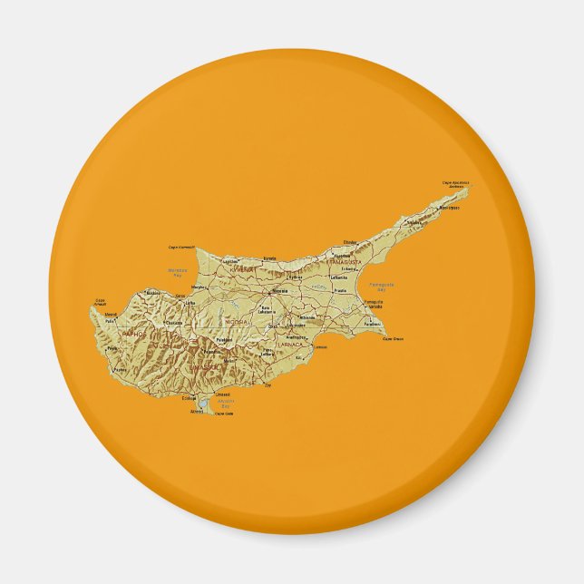 Cyprus Map Magnet (Front)