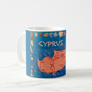  Cyprus Map Postcard Mug