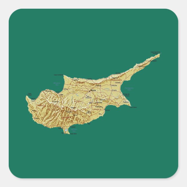 Cyprus Map Sticker (Front)