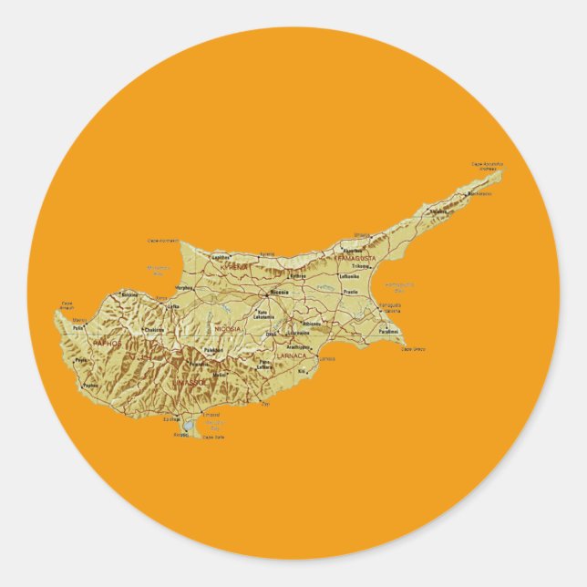 Cyprus Map Sticker (Front)