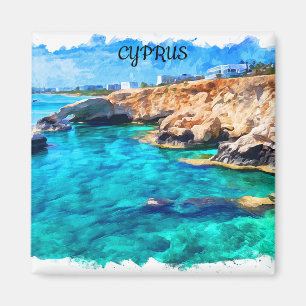 Cyprus Mediterranean Landscape Travel Magnet