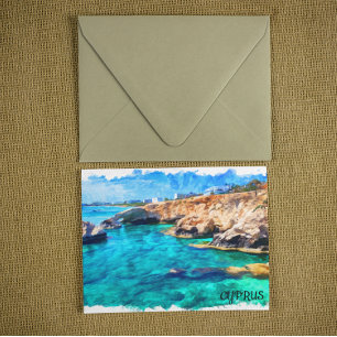 Cyprus Mediterranean Landscape Travel Postcard