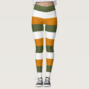 Cyprus National Flag Colours Horizontal Striped Leggings