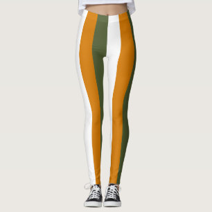Cyprus National Flag Colours Vertical Striped Leggings
