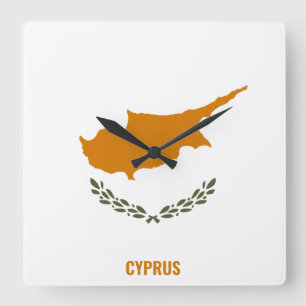 Cyprus National Flag Patriotic Square Wall Clock