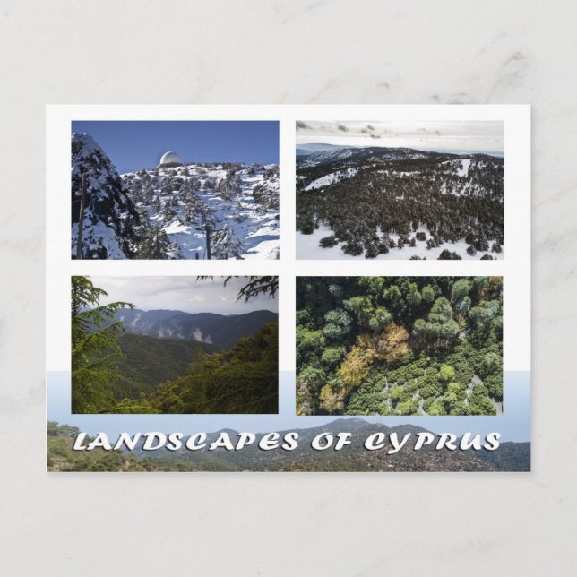 cyprus nature landscapes troodos mountains snow wi holiday postcard (Front)