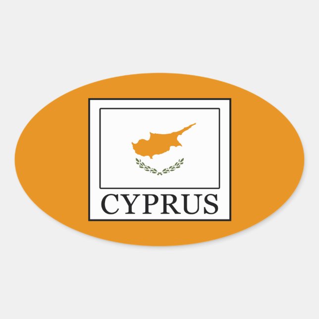 Cyprus Oval Sticker (Front)