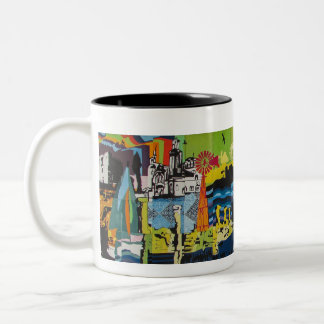 Cyprus Paralimni Graffiti Two-Tone Coffee Mug