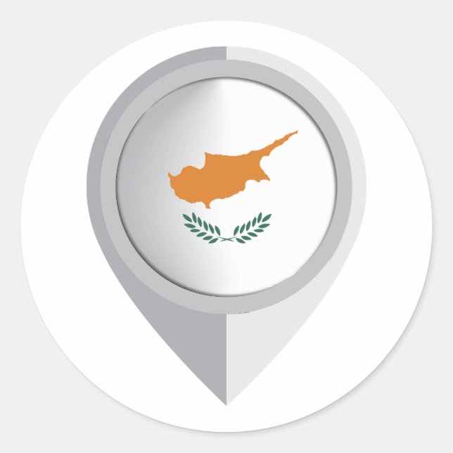 Cyprus Pin Location Flag Classic Round Sticker (Front)