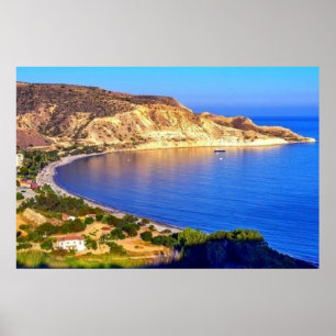 Cyprus Pissouri Bay Panoramic View Photography Poster