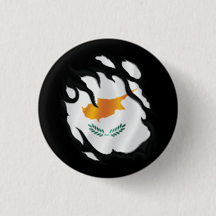 Cyprus Ripped Flag 3 Cm Round Badge