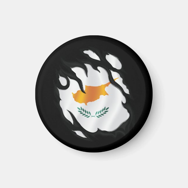 Cyprus Ripped Flag Magnet (Front)