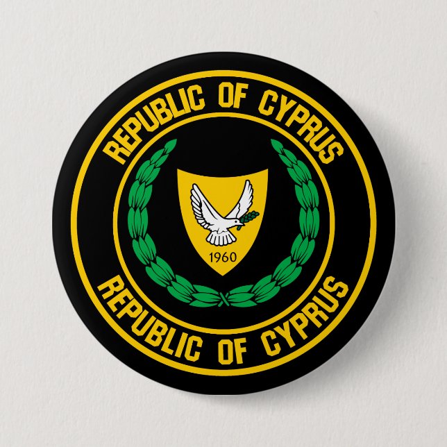 Cyprus Round Emblem 7.5 Cm Round Badge (Front)