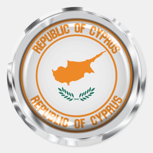Cyprus Round Emblem Classic Round Sticker (Front)