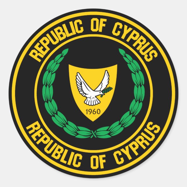 Cyprus Round Emblem Classic Round Sticker (Front)
