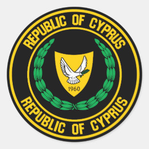 Cyprus Round Emblem Classic Round Sticker