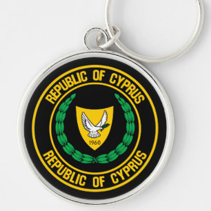 Cyprus Round Emblem Key Ring