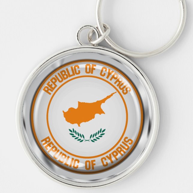 Cyprus Round Emblem Key Ring (Front)