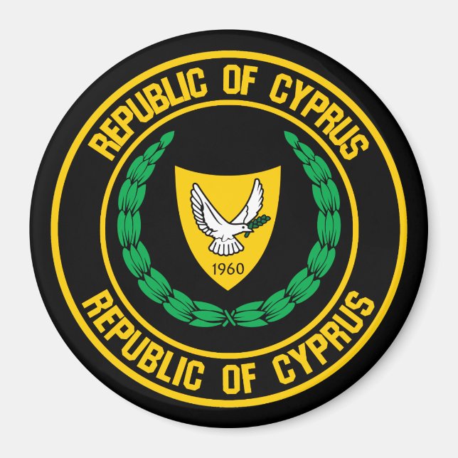 Cyprus Round Emblem Magnet (Front)