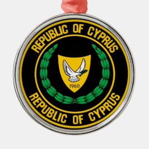 Cyprus Round Emblem Metal Ornament
