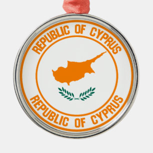 Cyprus Round Emblem Metal Ornament