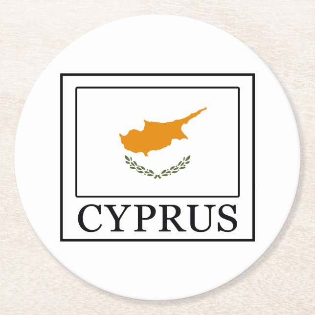 Cyprus Round Paper Coaster (Front)