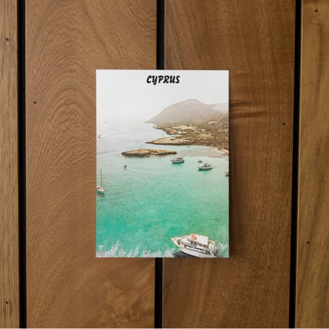 Cyprus Scenery Travel Illustration Postcard (cyprus coastal view Poster)