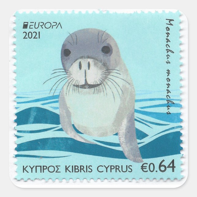 Cyprus seal monk stamp Sticker (Front)
