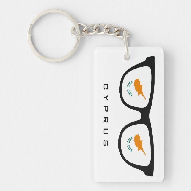 Cyprus Shades custom text & colour key chain (Front)