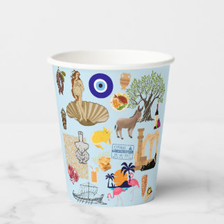 Cyprus Symbols Travel Lovers  Paper Cups