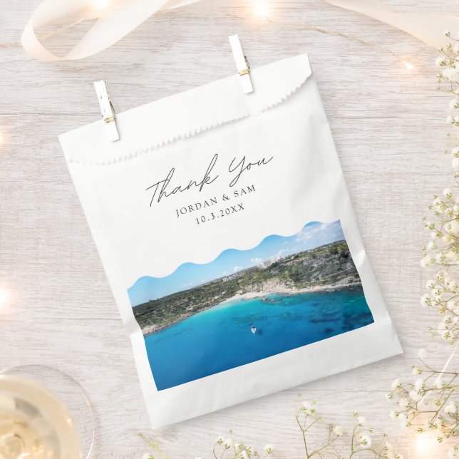 Cyprus Wedding Favour Konnos Beach Thank You Photo Favour Bag (Clipped)