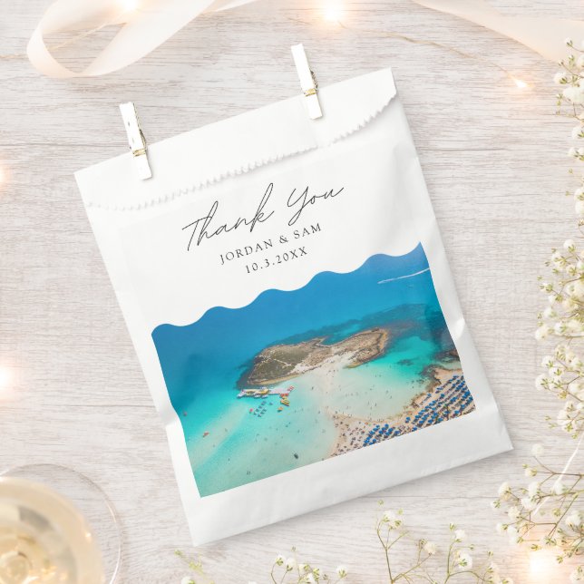 Cyprus Wedding Favour Protaras Thank You Photo Bag (Clipped)