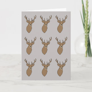 Cyril the Stag Grey Greetings Card by Anna Bush