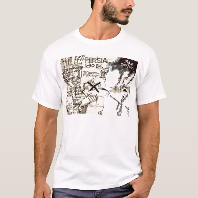 Cyrus Ahmadinejad Cartoon T-shirt (Front)