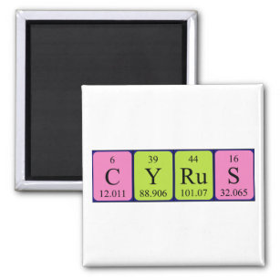 Cyrus periodic table name magnet