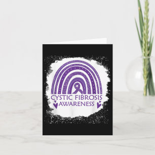 Cystic Fibrosis Awareness Bleached Rainbow Purple Card