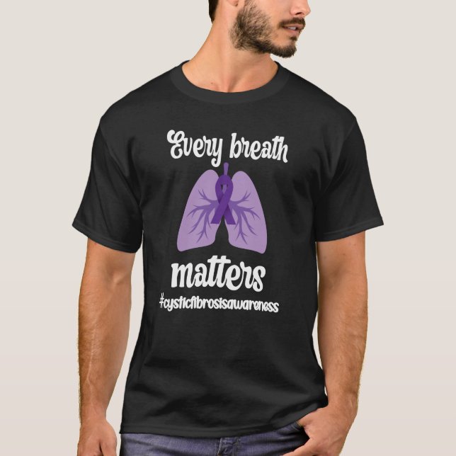 Cystic Fibrosis Awareness CF Warrior Purple Ribbon T-Shirt (Front)