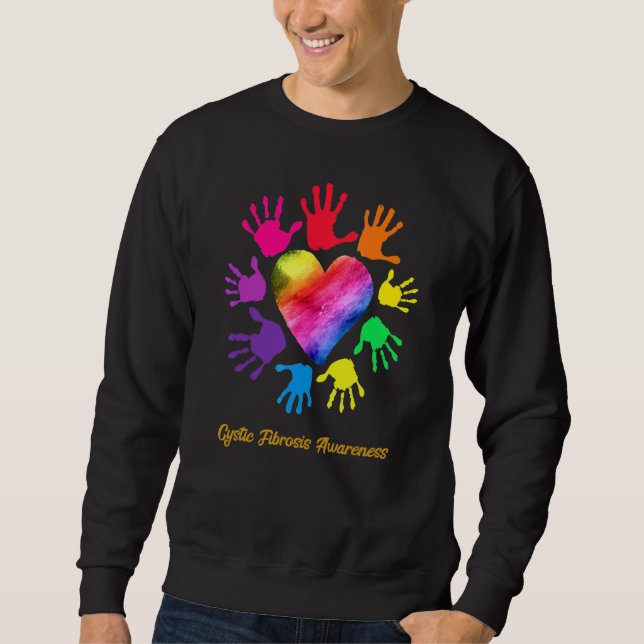 Cystic Fibrosis Awareness Hands Cystic Fibrosis Sweatshirt (Front)