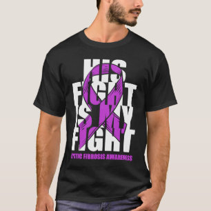 Cystic Fibrosis Awareness Month Purple Ribbon His  T-Shirt