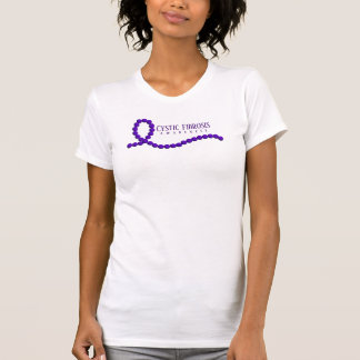 Cystic Fibrosis Awareness Purple Ribbon Beads T-Shirt