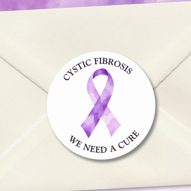 Cystic Fibrosis Awareness| We Need a Cure Classic Round Sticker (Creator Uploaded)