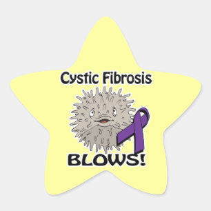 Cystic Fibrosis Blows Awareness Design Star Sticker