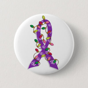 Cystic Fibrosis Christmas Lights Ribbon 6 Cm Round Badge
