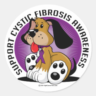 Cystic Fibrosis Dog Classic Round Sticker