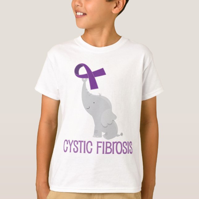 Cystic Fibrosis Purple Ribbon T-Shirt (Front)