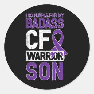 Cystic Fibrosis Shirt Cf Warrior Son Cf Awareness Classic Round Sticker
