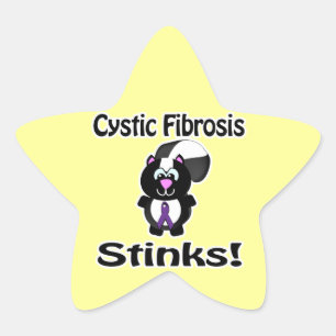 Cystic Fibrosis Stinks Skunk Awareness Design Star Sticker