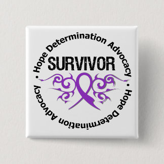 Cystic Fibrosis Survivor Tribal Ribbon 15 Cm Square Badge